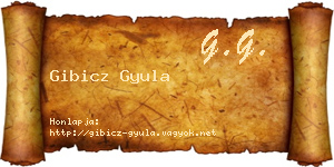 Gibicz Gyula névjegykártya